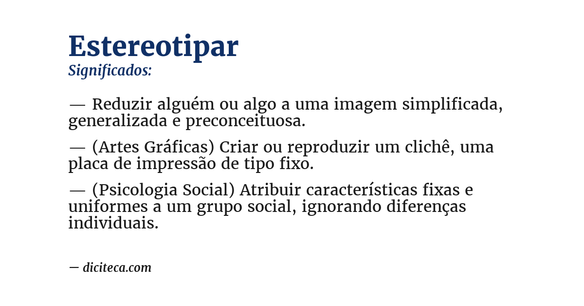 Significado de estereotipar