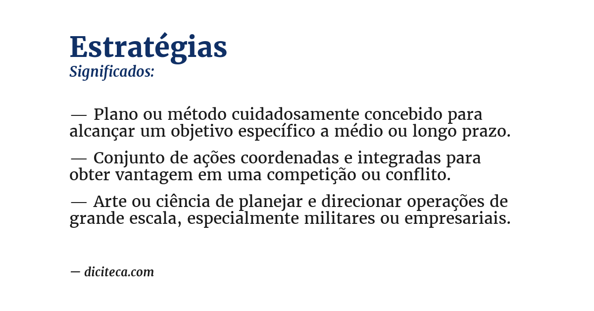 Significado de estratégias