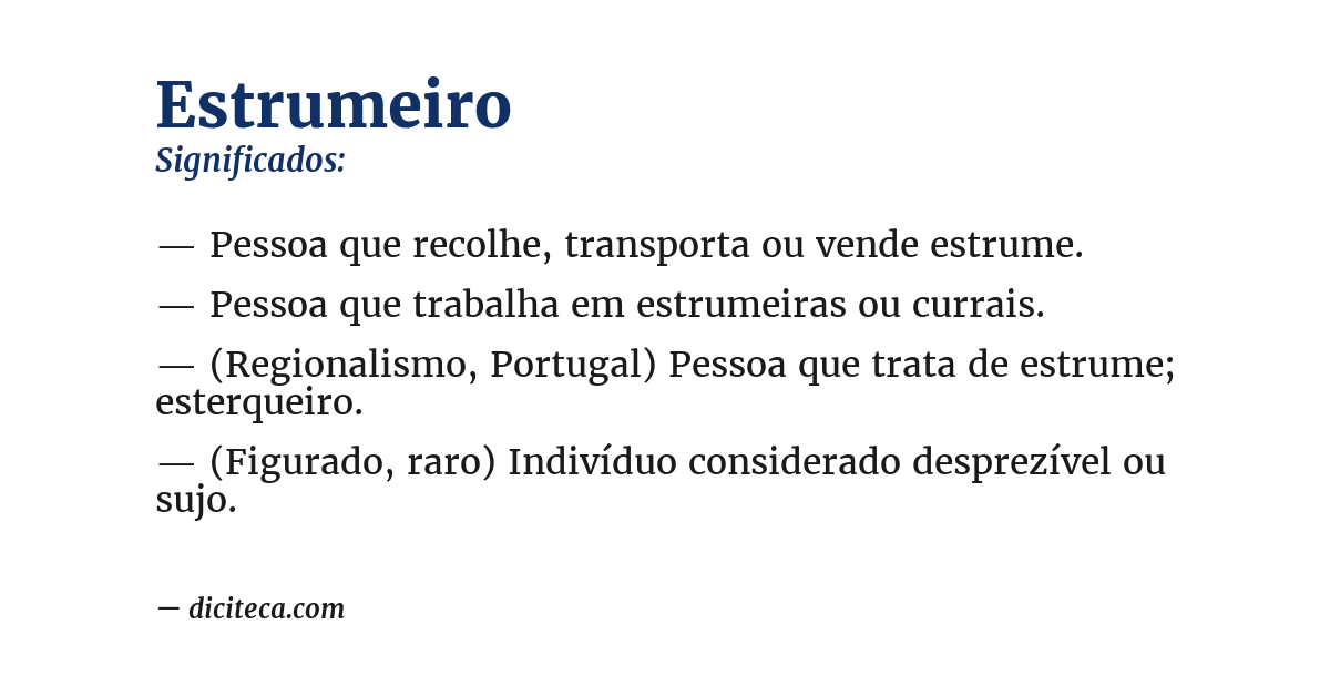 Significado de estrumeiro