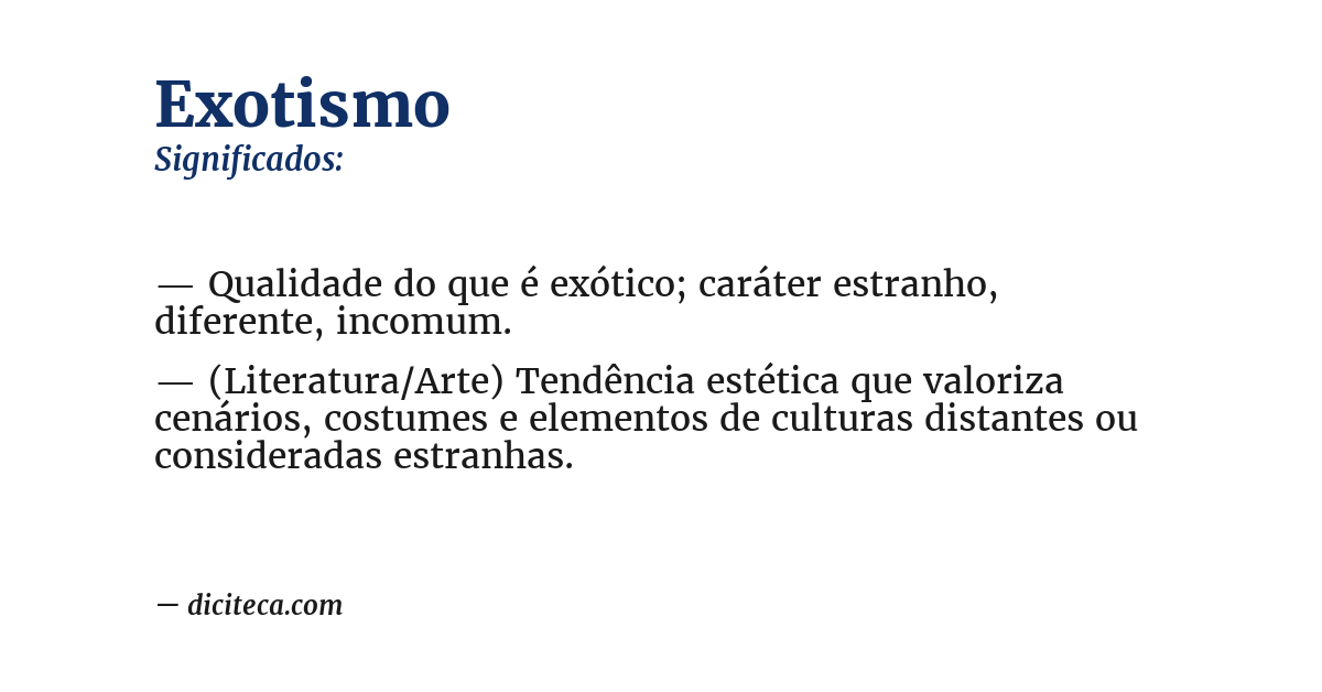 Significado de exotismo
