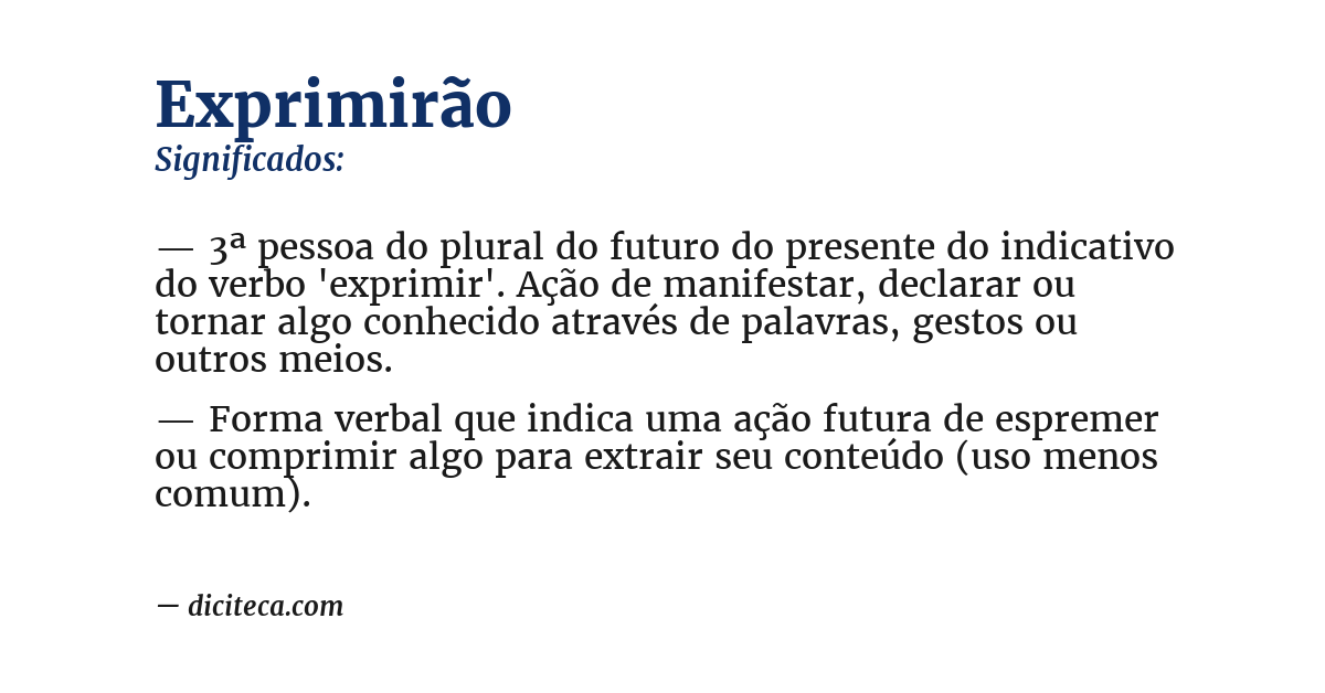 Significado de exprimirão