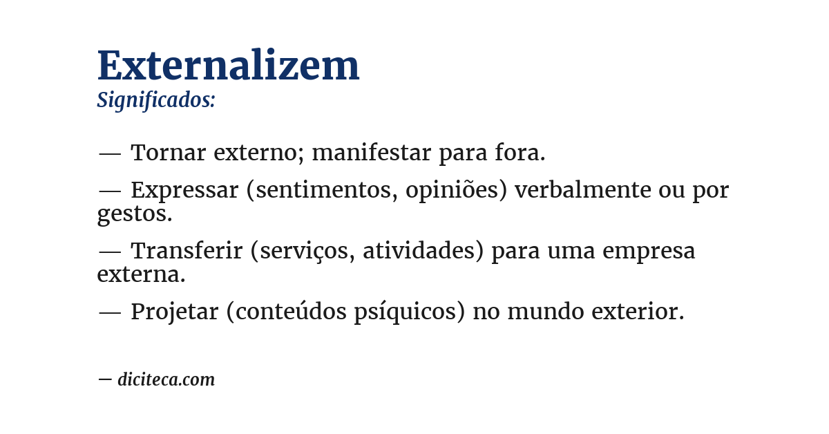 Significado de externalizem