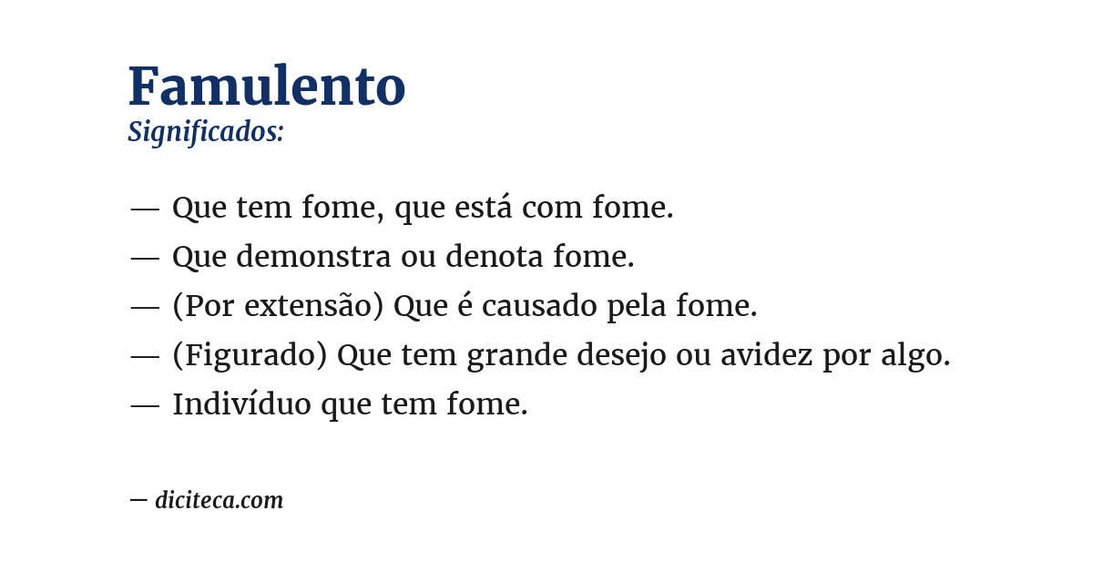 Significado de famulento