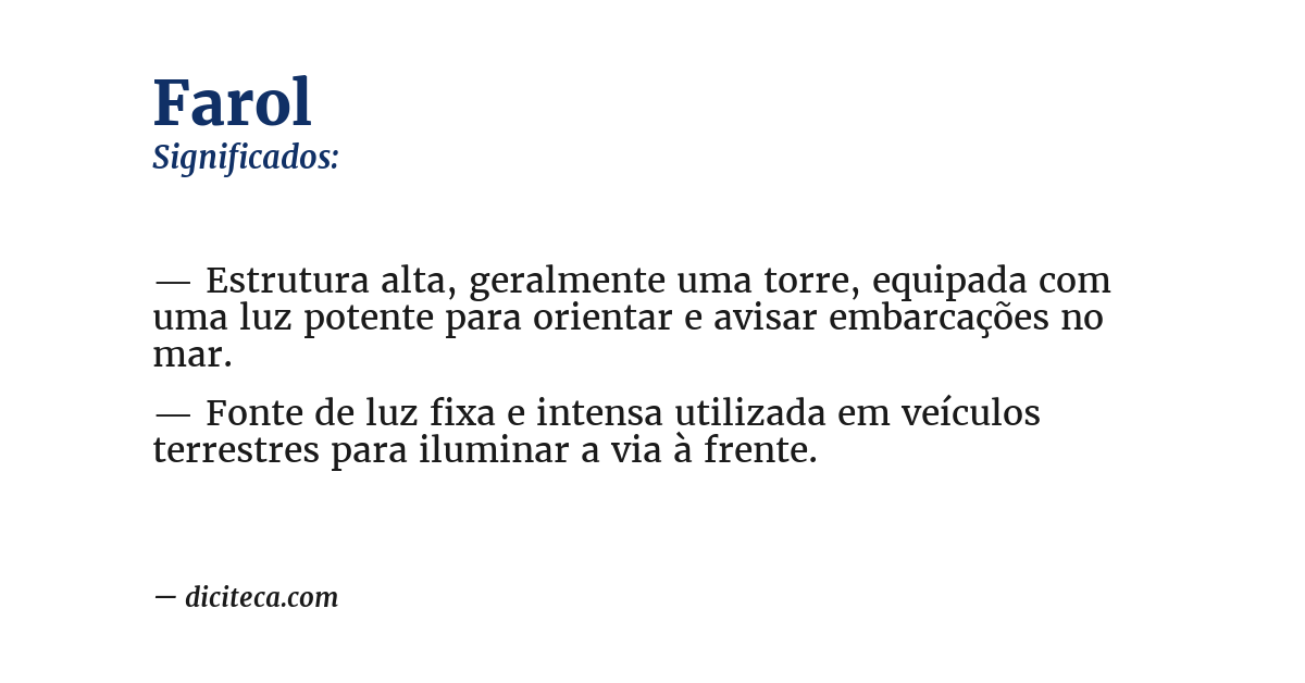 Significado de farol