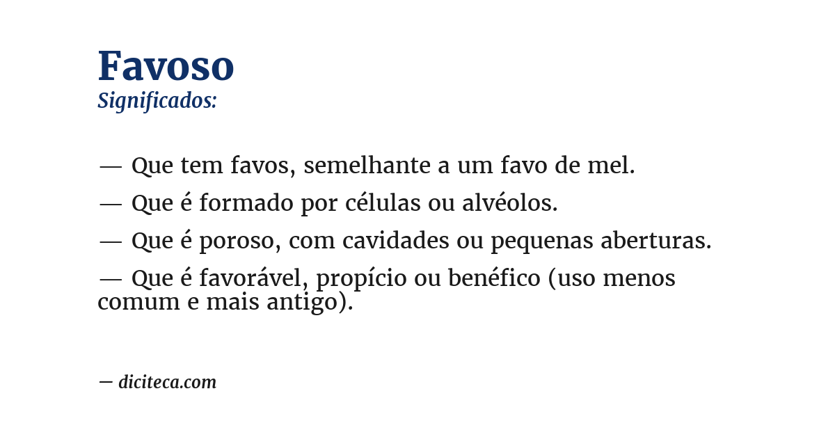 Significado de favoso