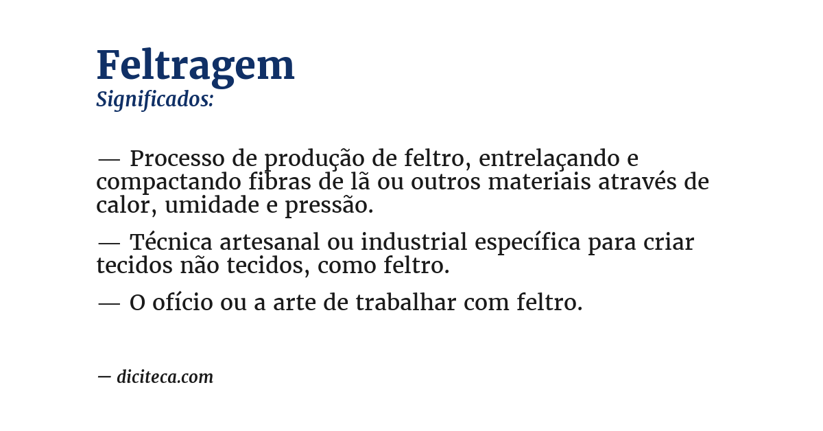 Significado de feltragem