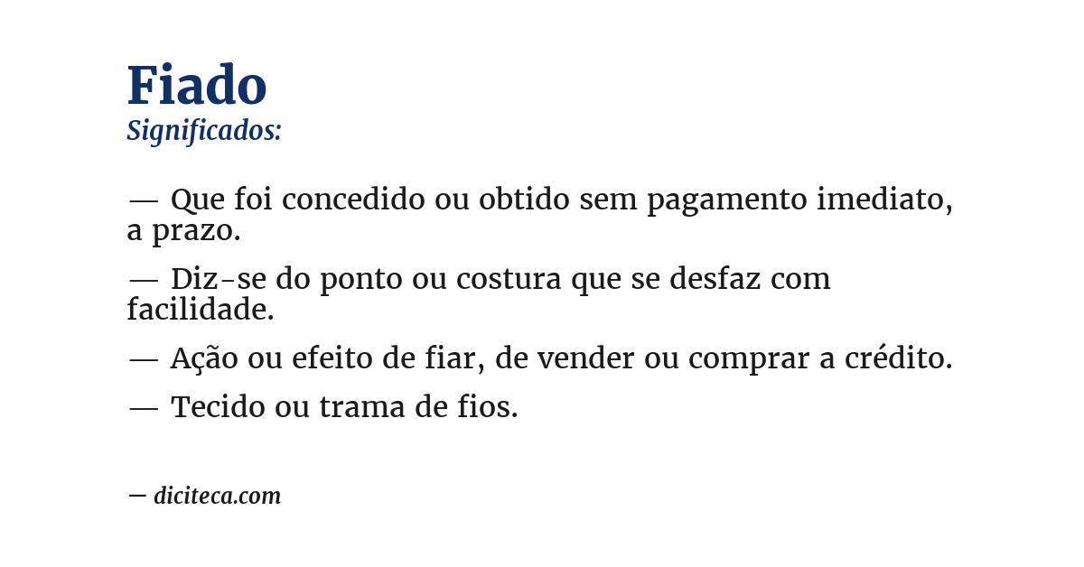 Significado de fiado