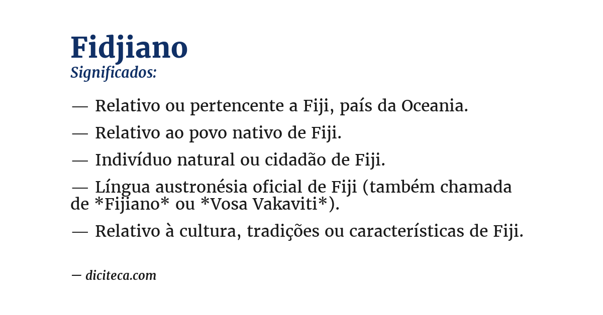 Significado de fidjiano