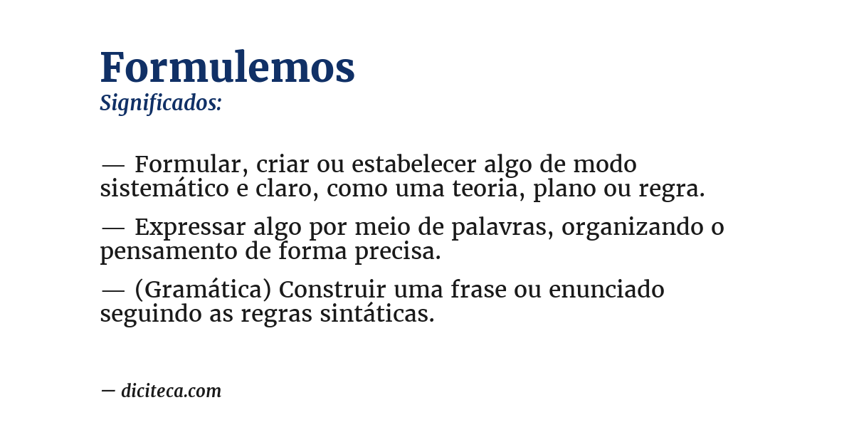 Significado de formulemos