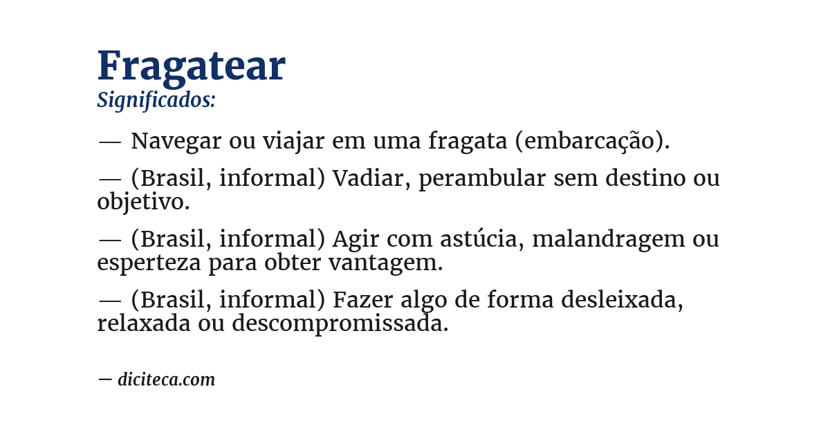 Significado de fragatear