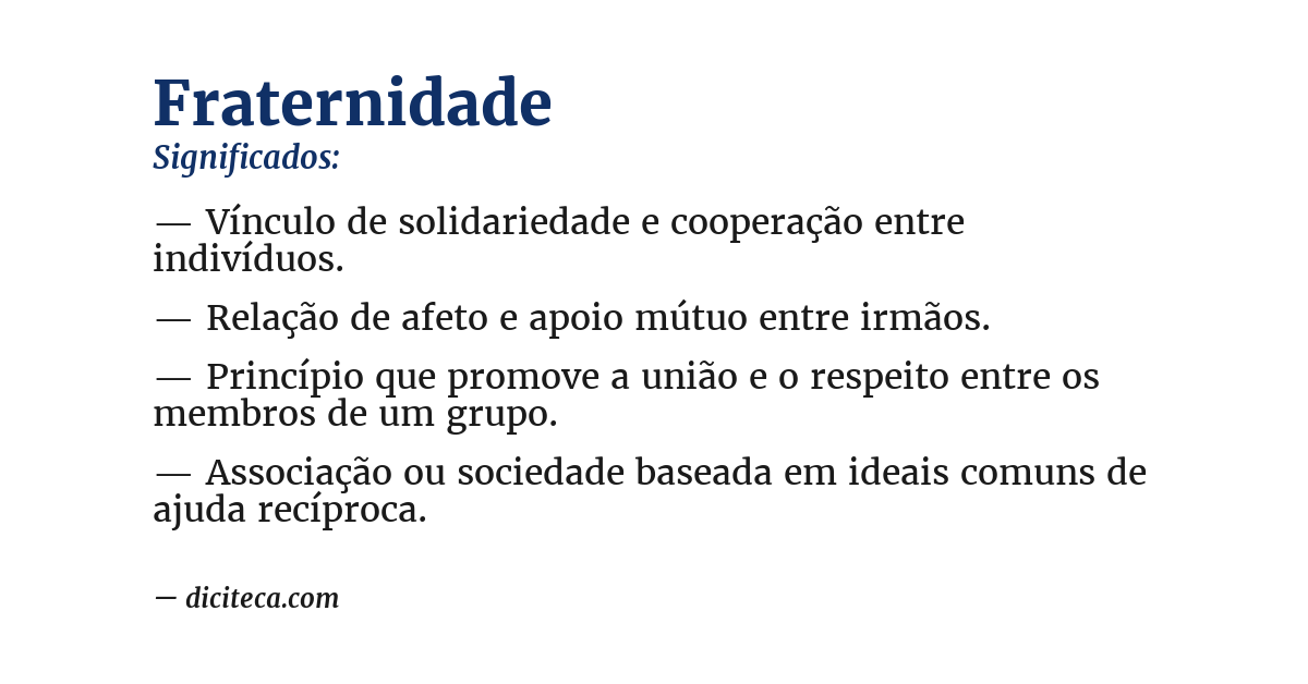Significado de fraternidade