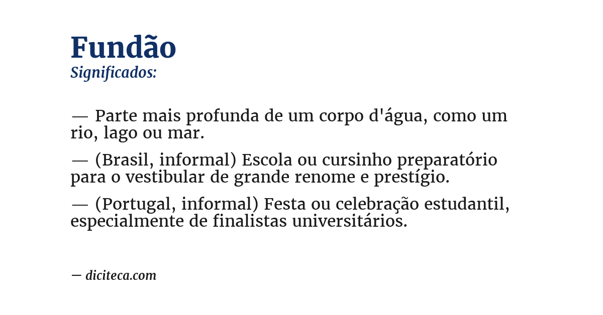 Significado de fundão