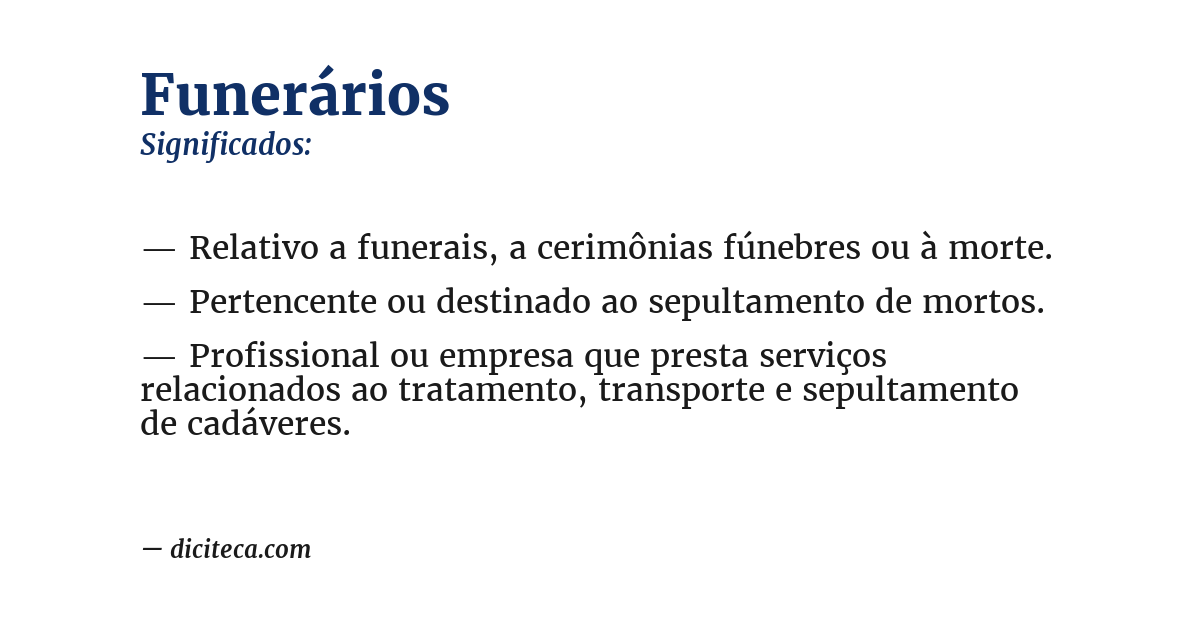 Significado de funerários