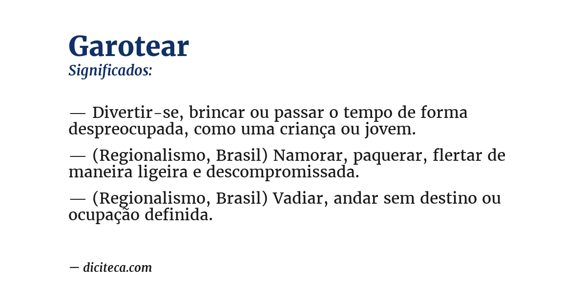 Significado de garotear