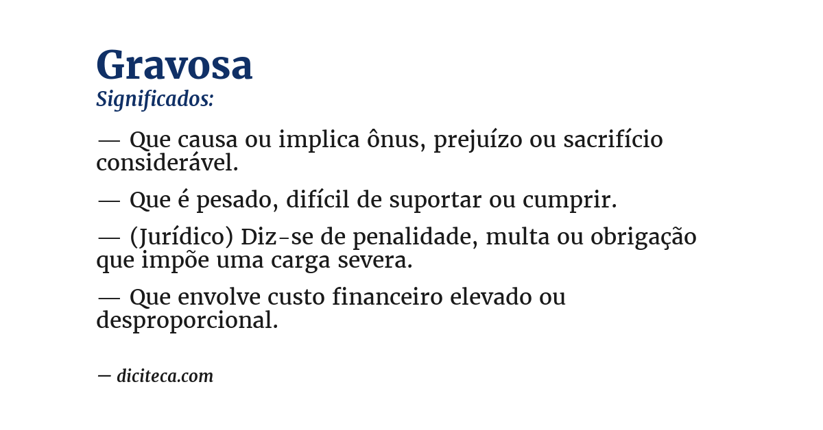 Significado de gravosa