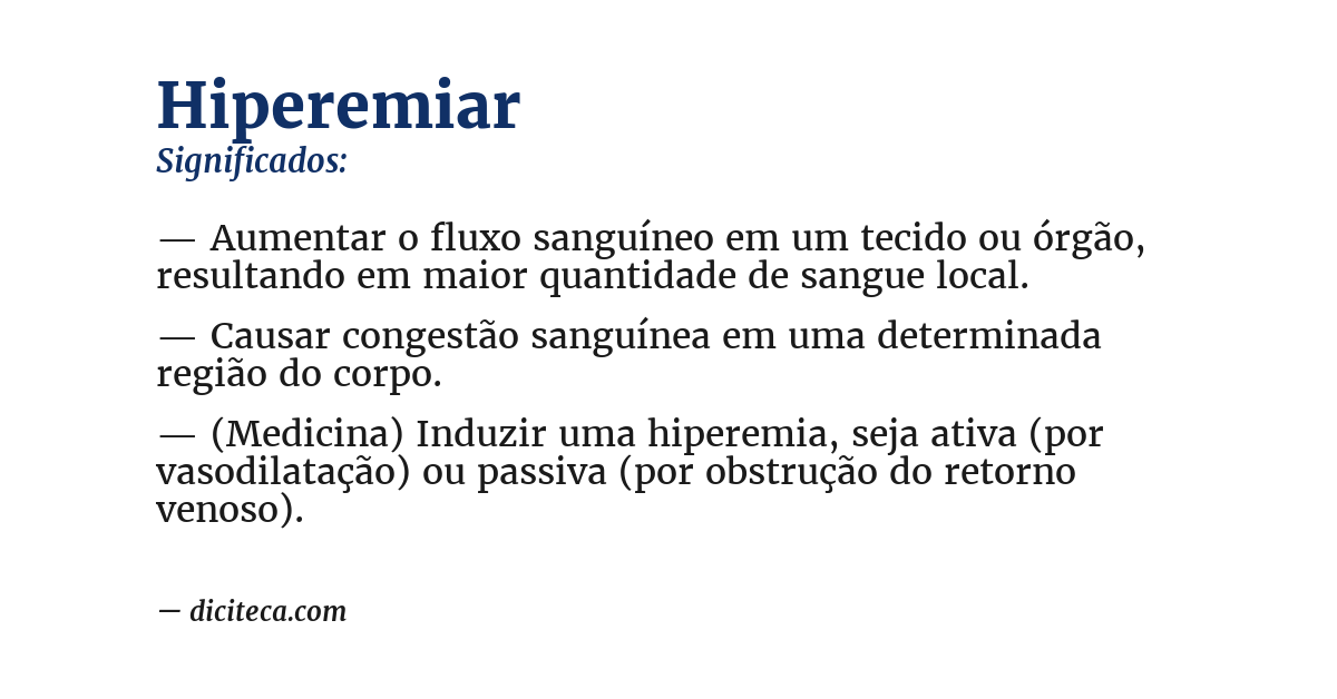 Significado de hiperemiar