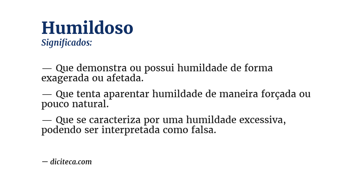 Significado de humildoso