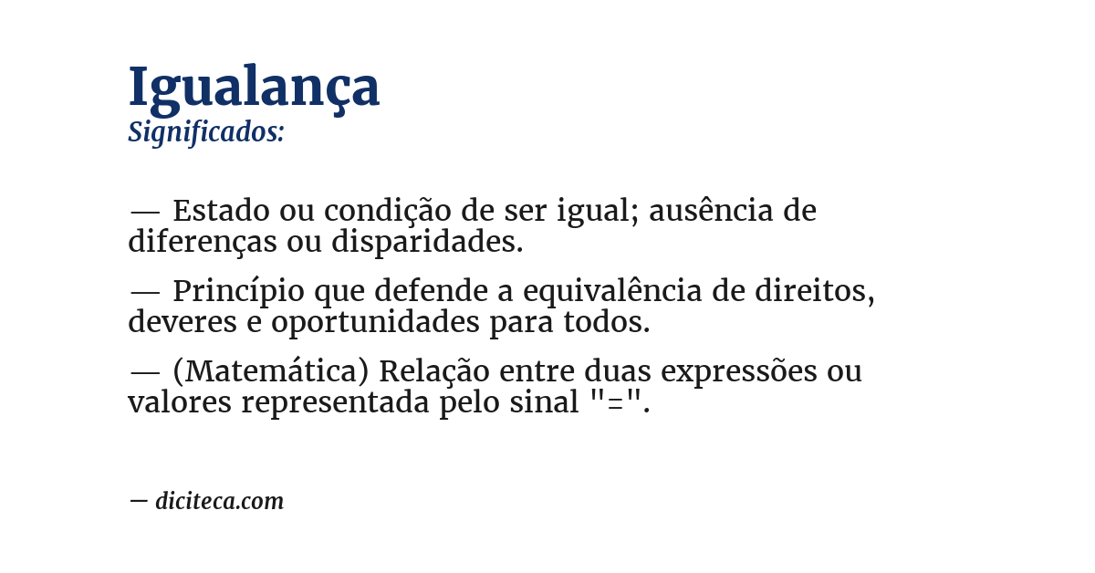 Significado de igualança