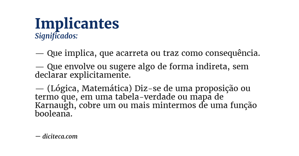 Significado de implicantes