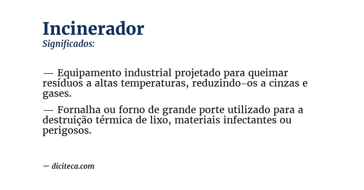 Significado de incinerador