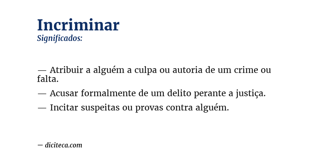 Significado de incriminar