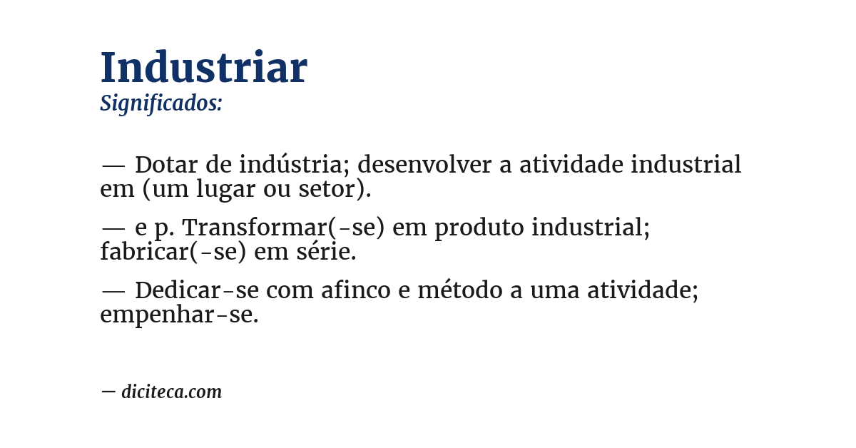 Significado de industriar