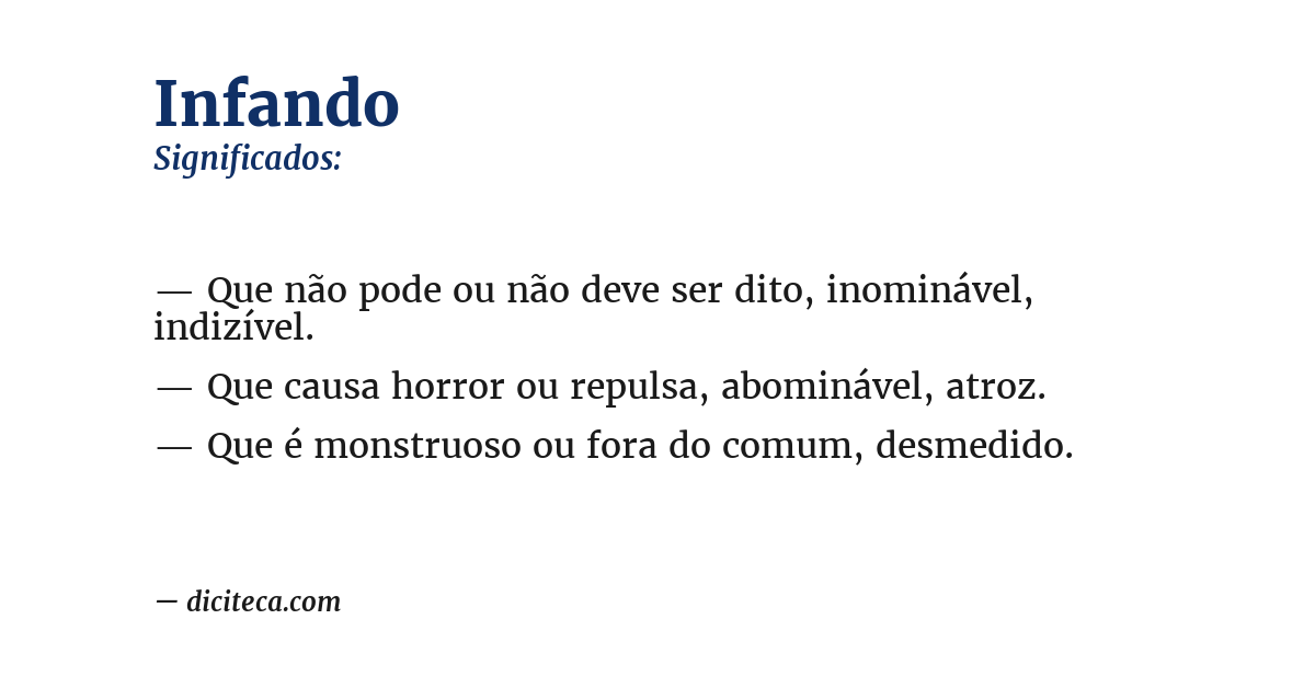 Significado de infando