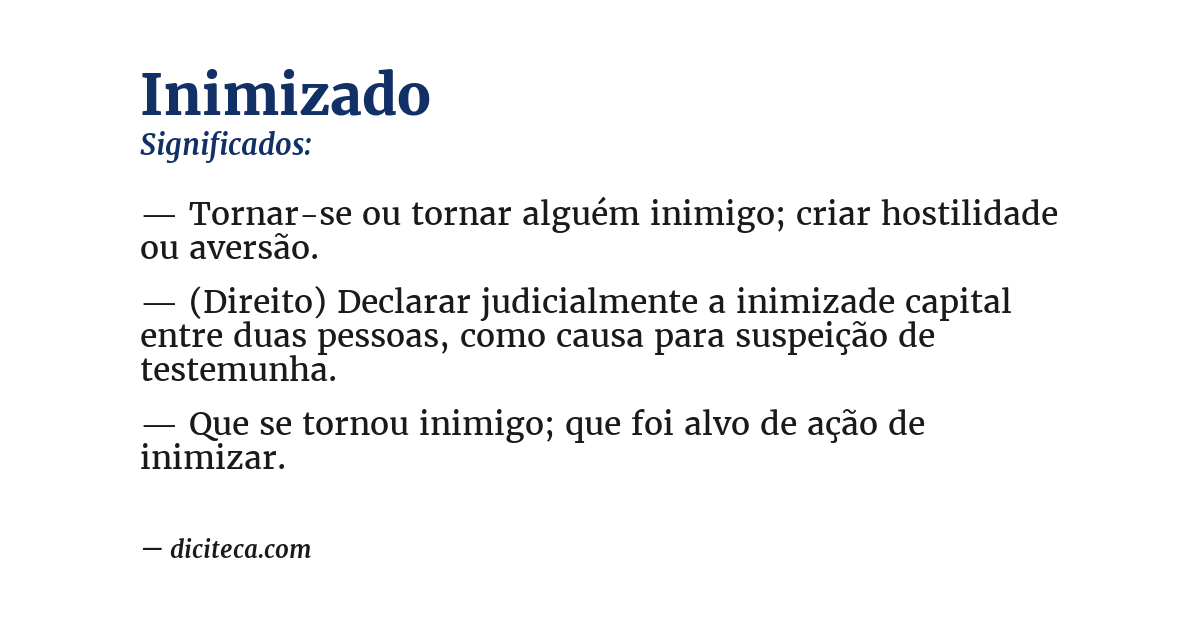 Significado de inimizado
