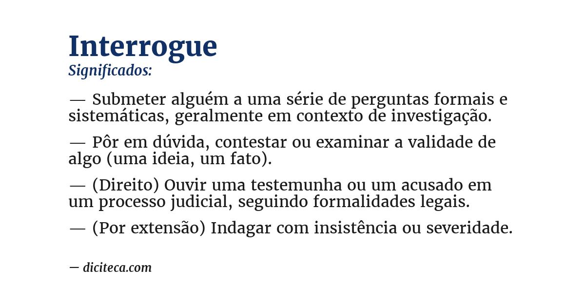 Significado de interrogue