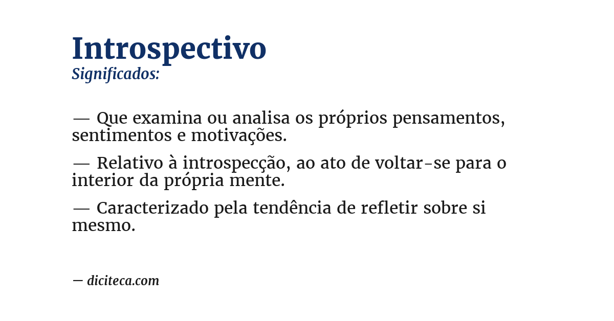 Significado de introspectivo