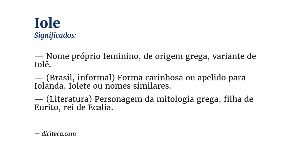 Significado de iole