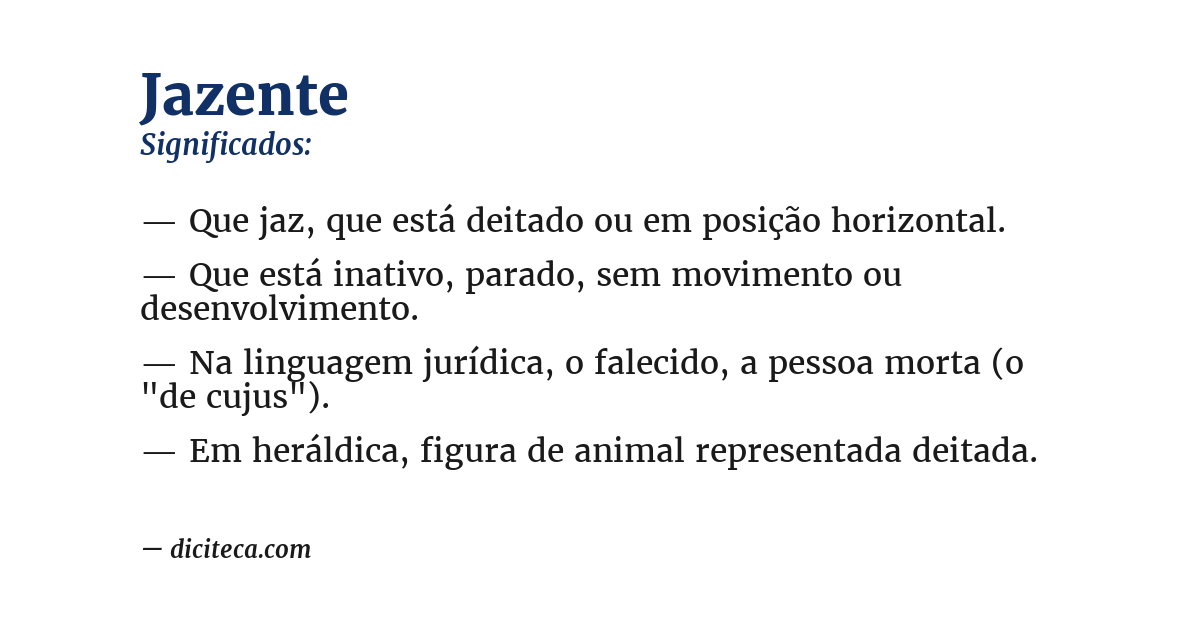 Significado de jazente