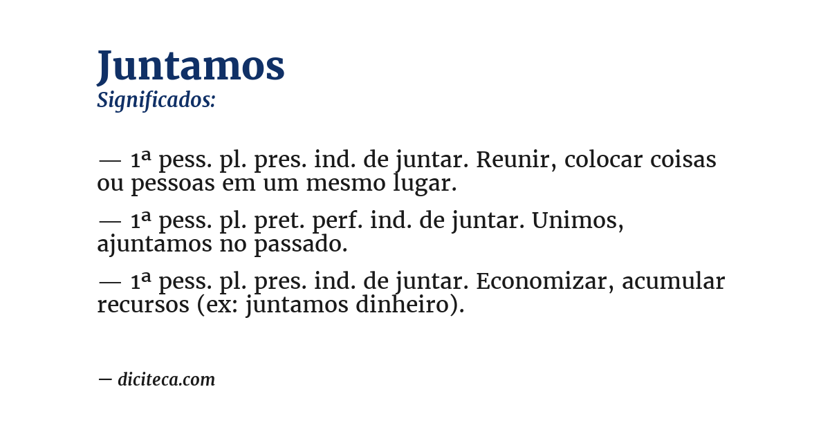 Significado de juntamos
