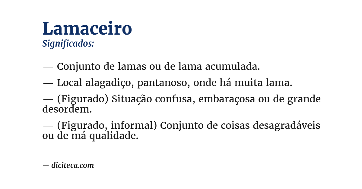 Significado de lamaceiro