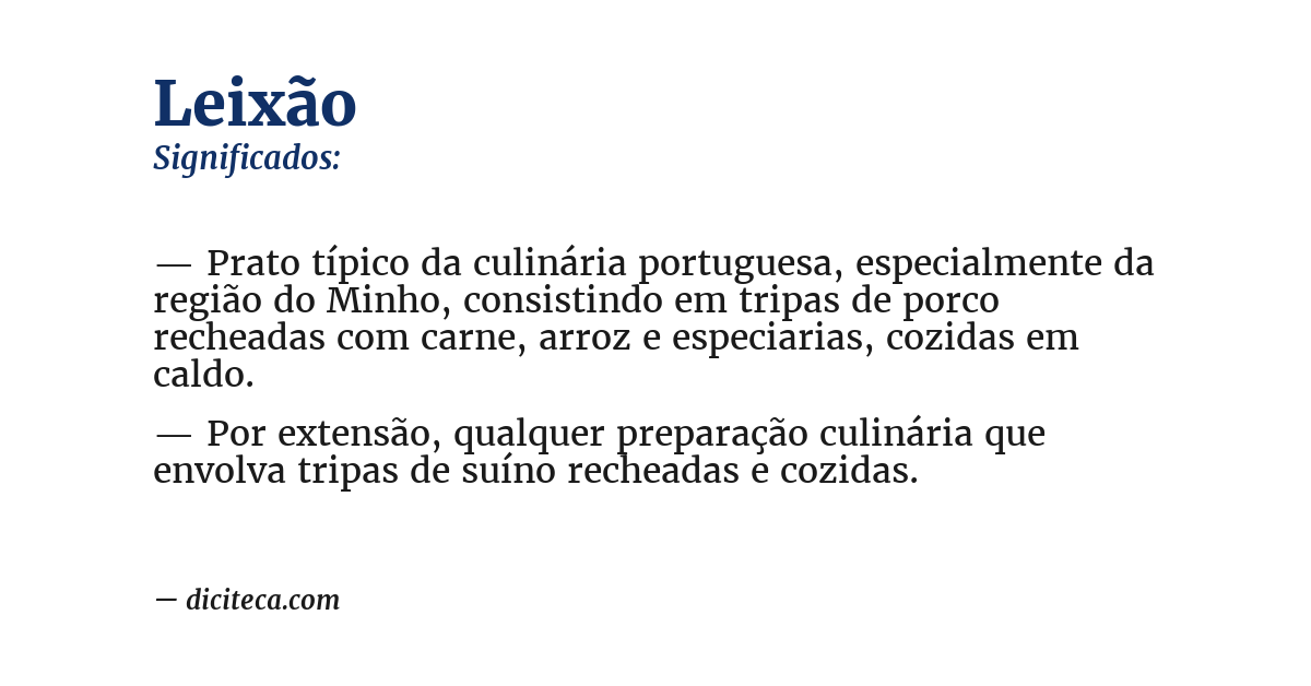 Significado de leixão