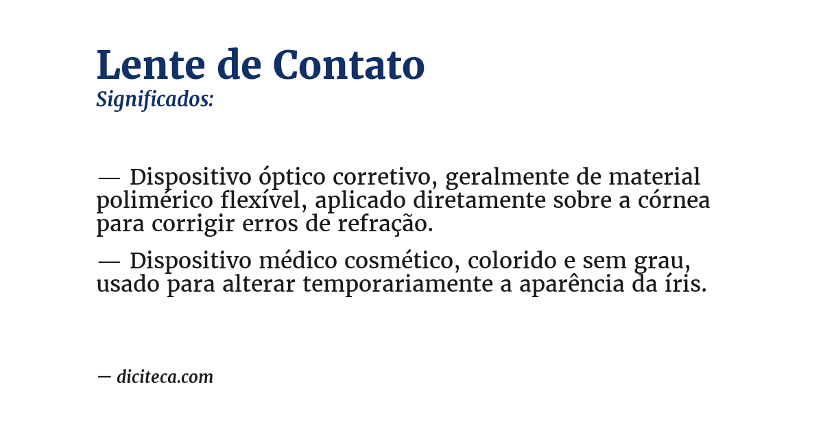 Significado de lente de contato