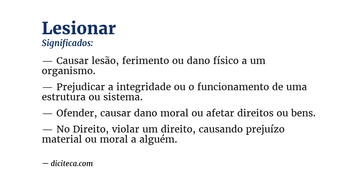 Significado de lesionar