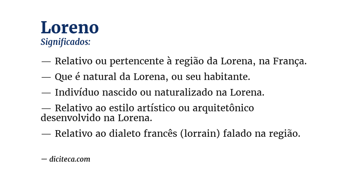Significado de loreno