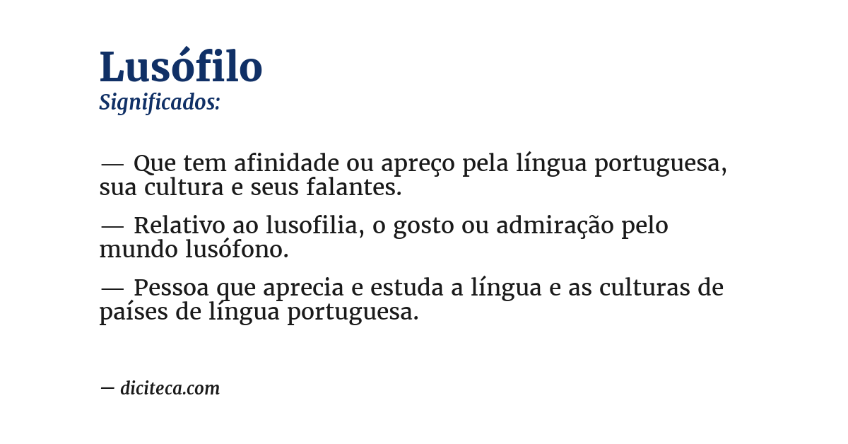 Significado de lusófilo