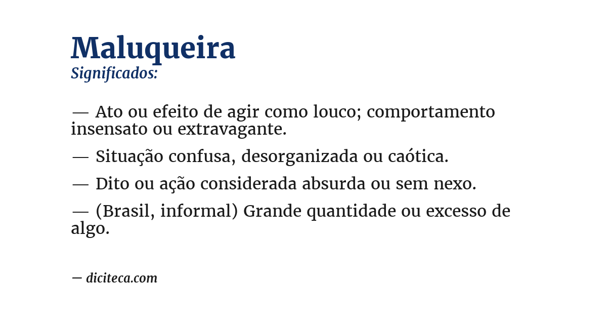 Significado de maluqueira