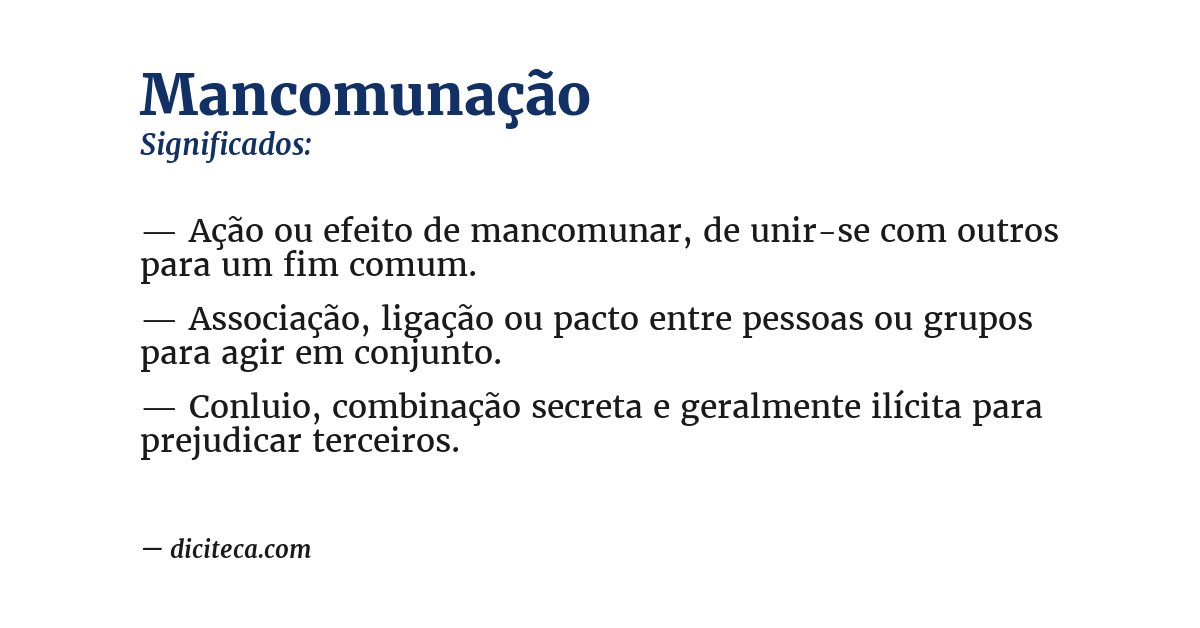 Significado de mancomunação