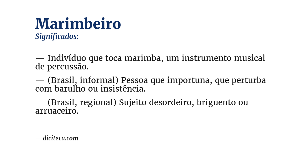 Significado de marimbeiro