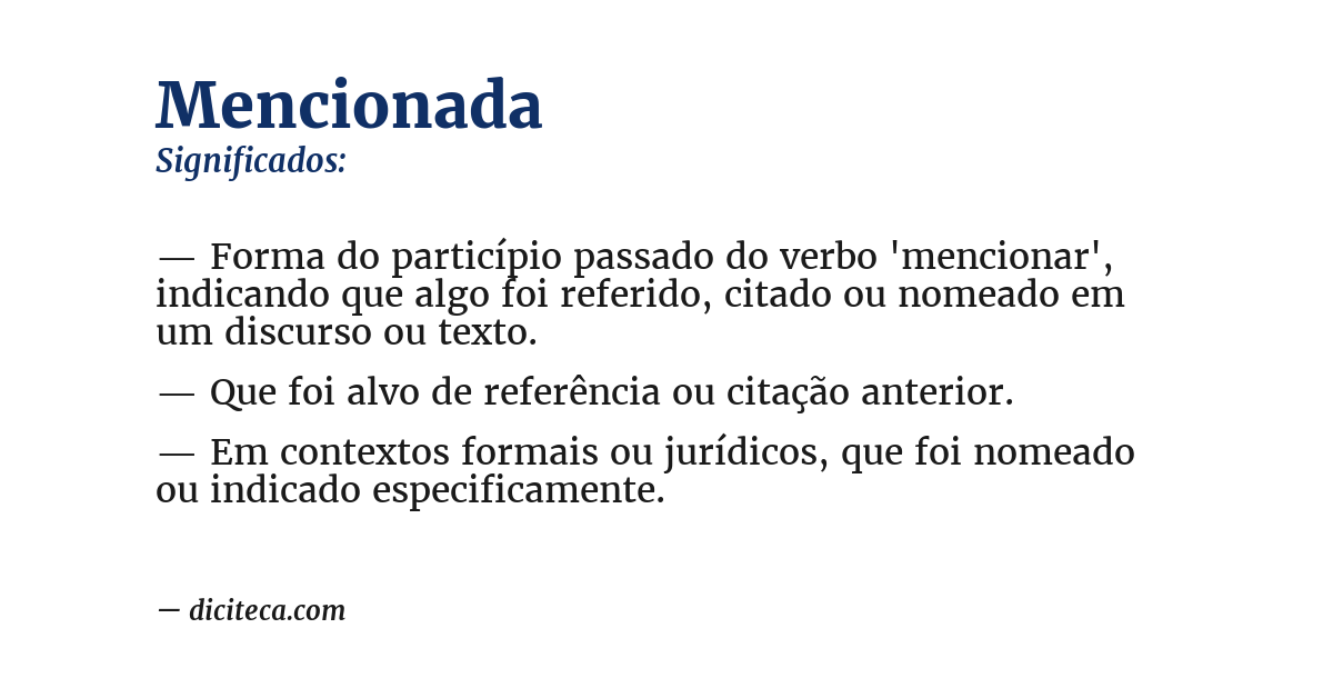 Significado de mencionada