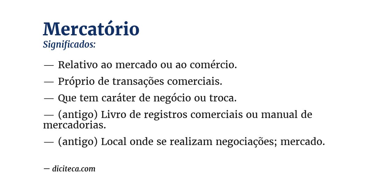 Significado de mercatório