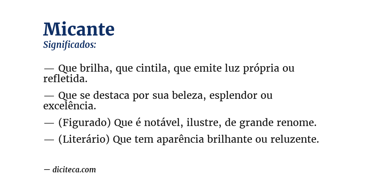 Significado de micante