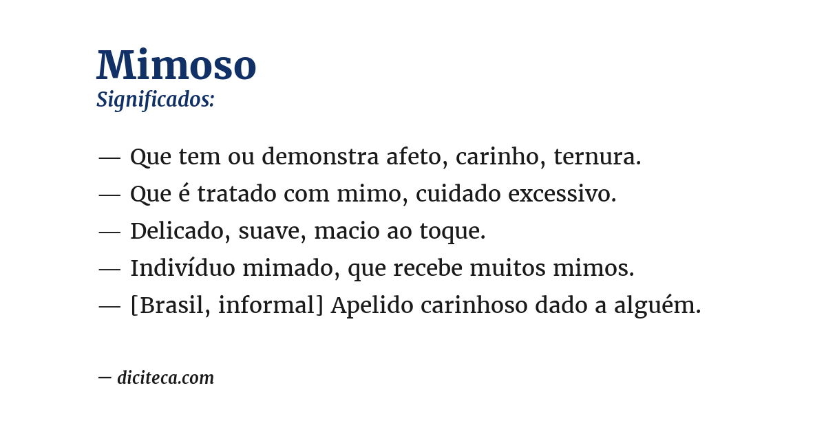Significado de mimoso