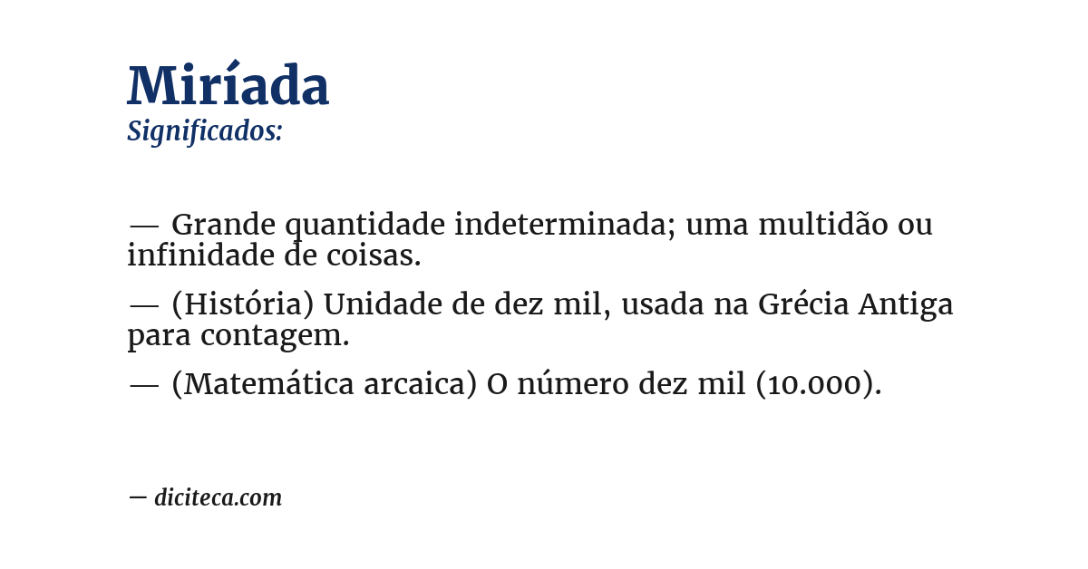 Significado de miríada