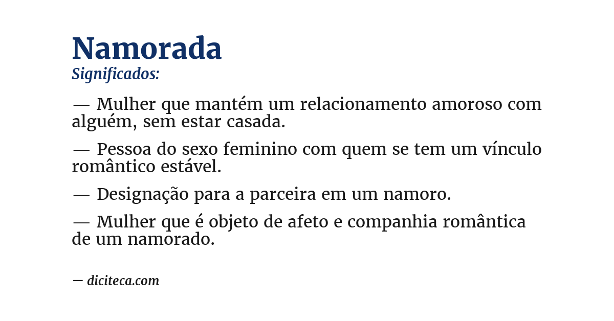 Significado de namorada