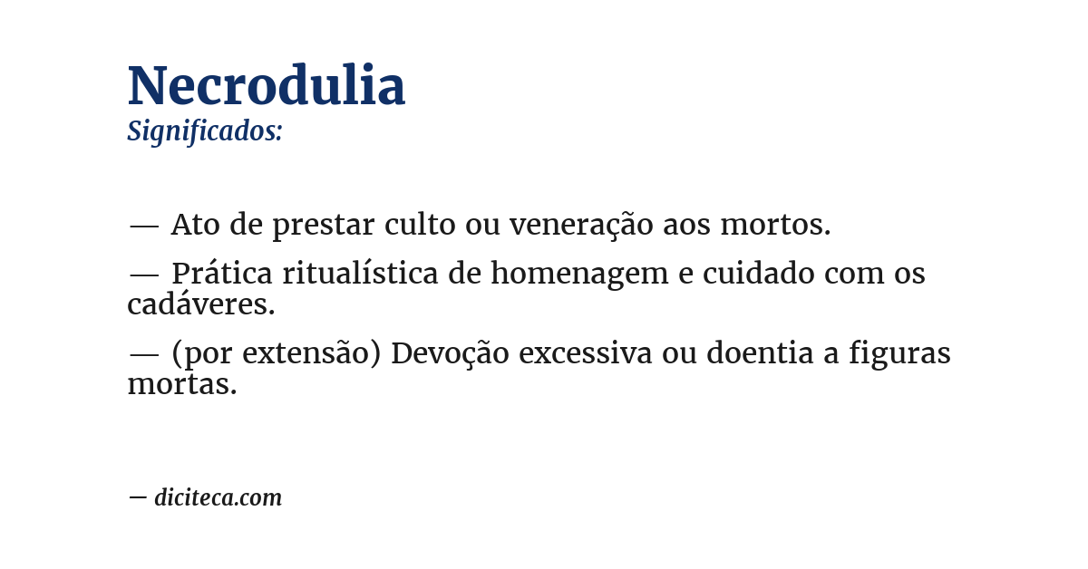 Significado de necrodulia