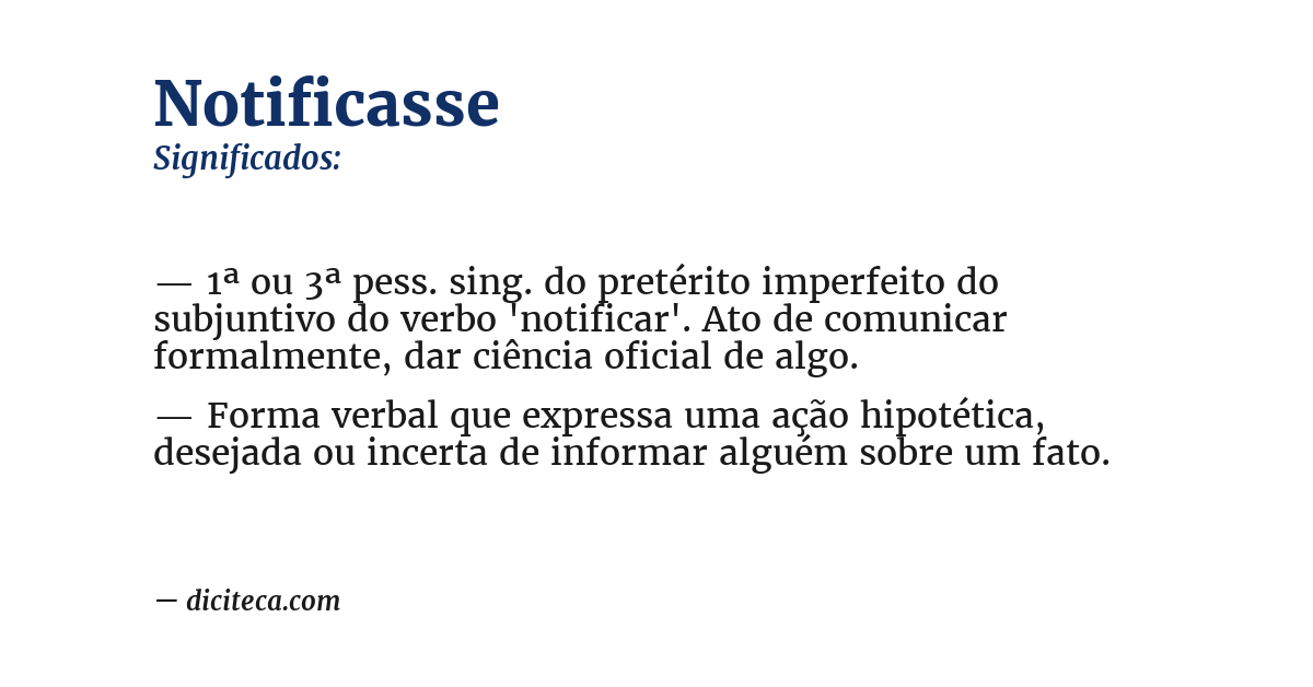 Significado de notificasse